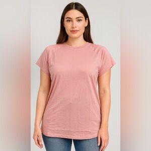 Mono B Blush Pink Open Back Tee Top Sizes S M L NWT